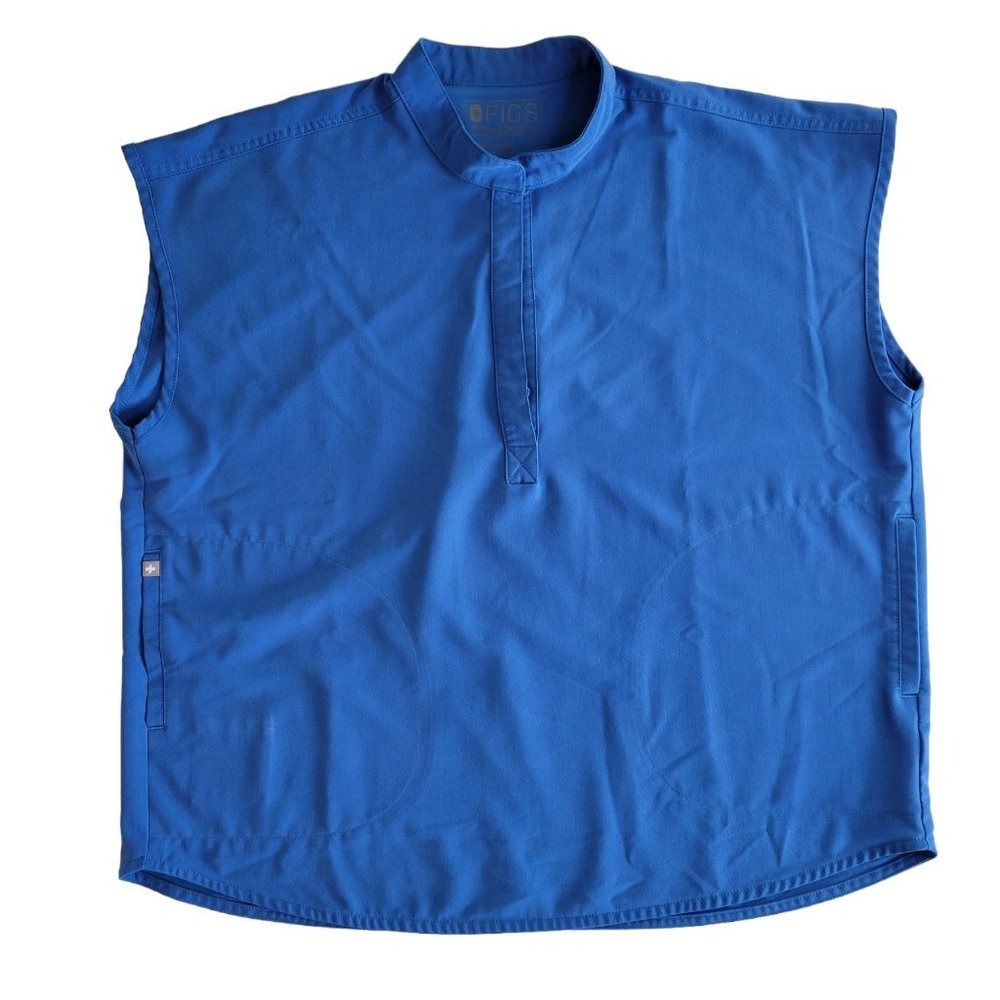 Figs Sleeveless Medical Top in Royal Blue